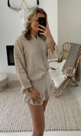 LISA - Blouse met broekrokje - Beige