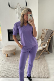 CARMEN - Broek - Lila Travelstof