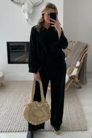 SAAR - Broek en blouse - Zwart