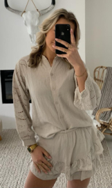 LISA - Blouse met broekrokje - Beige