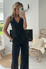 CHARLIE - Broek - Zwart streep