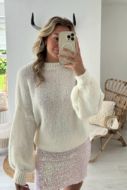 VIVIAN - Mini rok - Parelmoer roze glitter