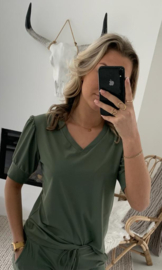 CARMEN - Broek - Groen Travelstof