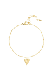 Armband met hart bedel bolletjes - Goud- Stainless Steel