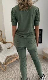 CARMEN - Broek - Groen Travelstof