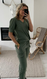 CARMEN - Broek - Groen Travelstof
