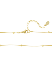 Ketting met hart bedel bolletjes - Goud- Stainless Steel