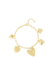 Bedelarmband HEARTS- Goud - Stainless Steel