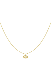 Ketting met bedel LIPS- Goud- Stainless Steel