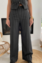 VERA - Broek - Zwart streep