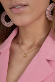 Ketting met bedel LIPS- Goud- Stainless Steel