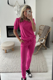 CARMEN - Broek - Fuchsia Travelstof