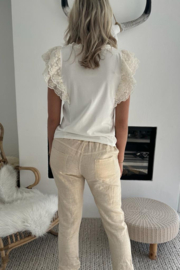 ASHLEY - Broek - Linnen met gouddraad