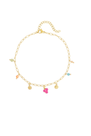 Enkelbandje  met bedels SUMMER - Goud- Stainless Steel