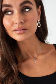 Ketting met kruis bedel - Goud- Stainless Steel