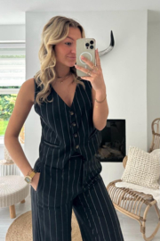 VERA - Gilet- Zwart streep