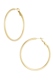 Oorbellen Basic Cirkel  5 cm- Goud- Stainless Steel