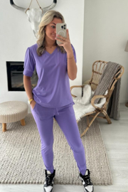 CARMEN - Broek - Lila Travelstof