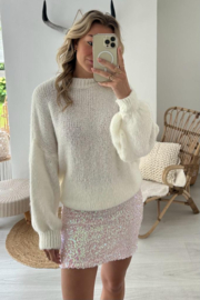 VIVIAN - Mini rok - Parelmoer roze glitter