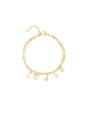 Bedelarmband LOVE - Goud- Stainless Steel