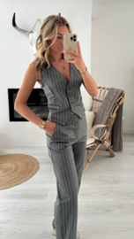 VERA - Broek - Grijs streep