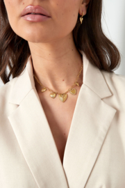 Bedelketting HEARTS - Goud - Stainless Steel