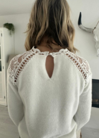 CHIARA - Trui opengewerkt - Wit