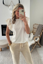 ASHLEY - Broek - Linnen met gouddraad
