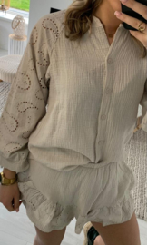 LISA - Blouse met broekrokje - Beige