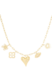 Bedelketting LOVE LIPS - Goud - Stainless Steel