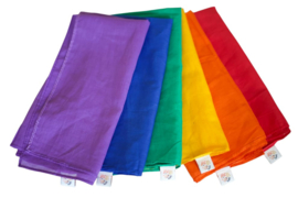 Pit and Play Katoenen speeldoeken set 6 stuks regenboog Large