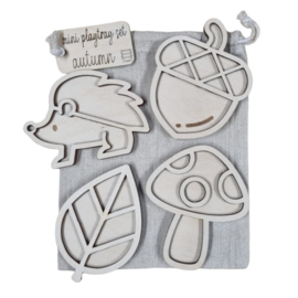 Houten Vulvormen Mini's set herfst