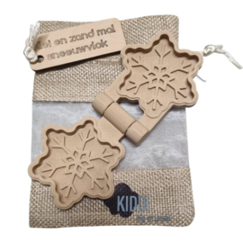 Klei en zand mal sneeuwvlok