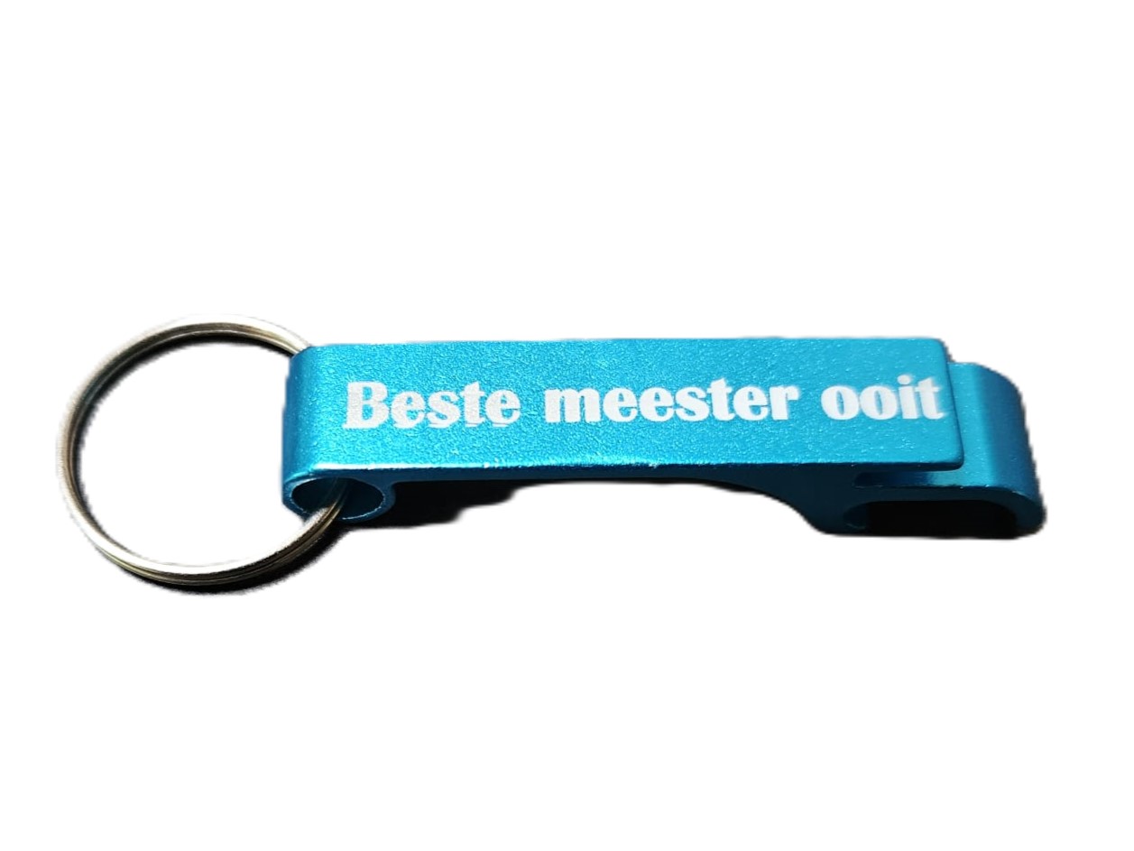Sleutelhanger Bieropener – “Beste Meester Ooit”