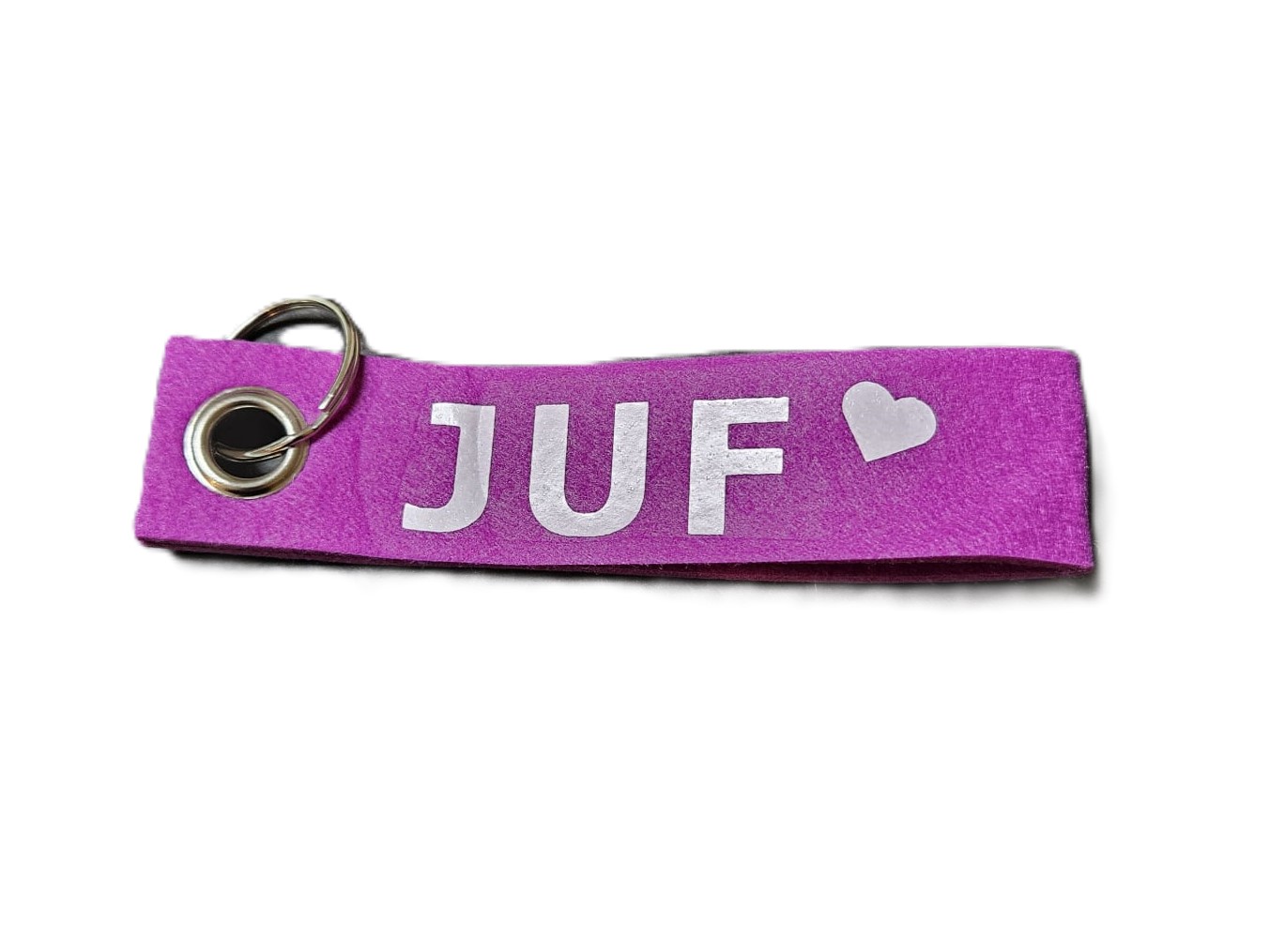 Vilten Sleutelhanger – Juf ❤️