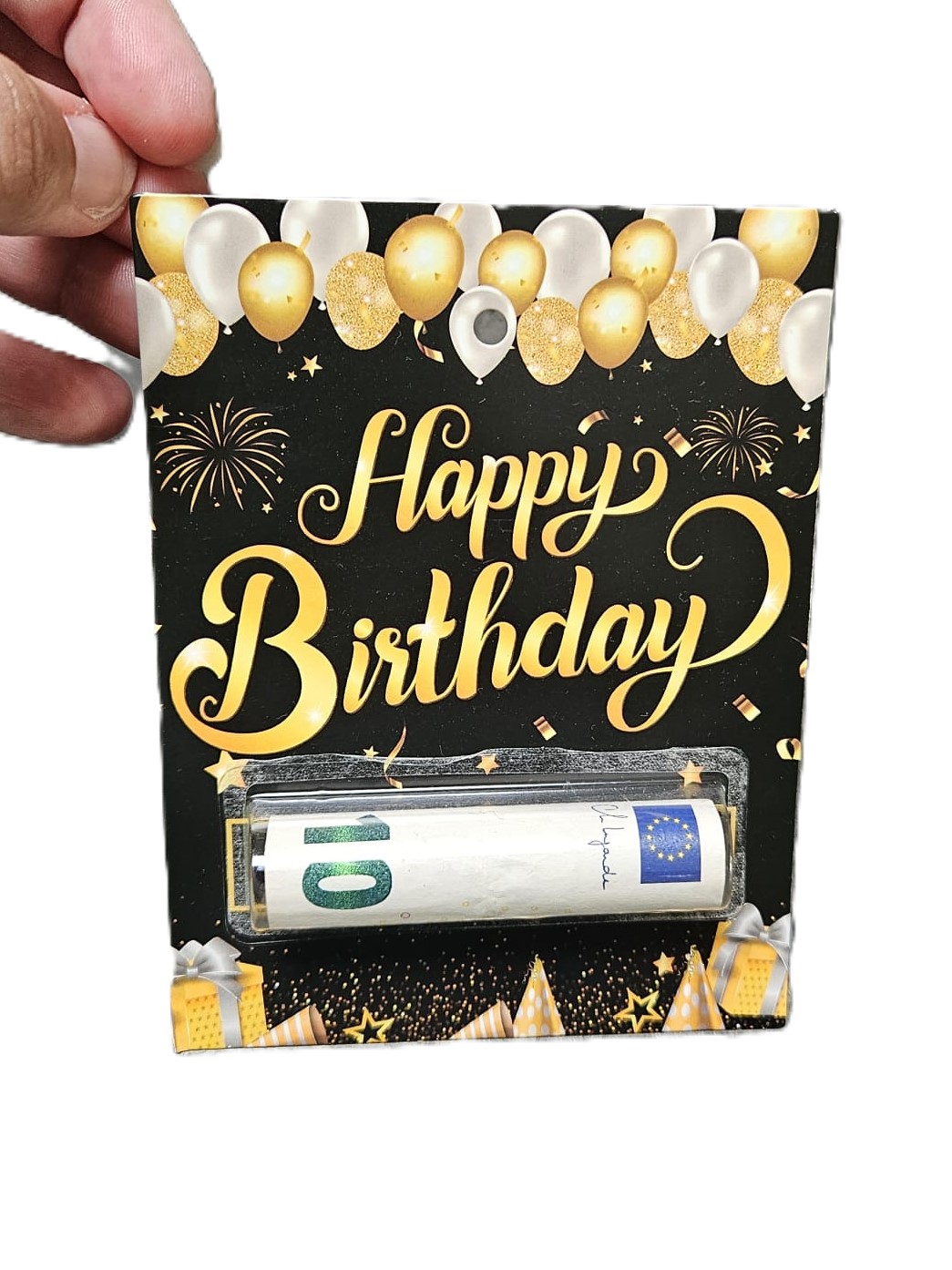 Kaart “Happy Birthday” met Geldhouder – Vrolijk & Praktisch Cadeau
