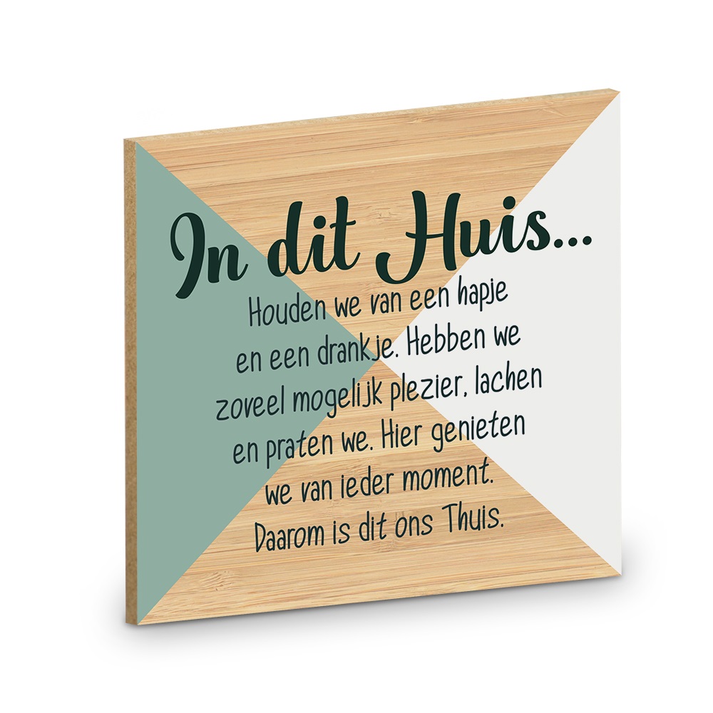 🏠 Houten Onderzetter – “In dit huis…”