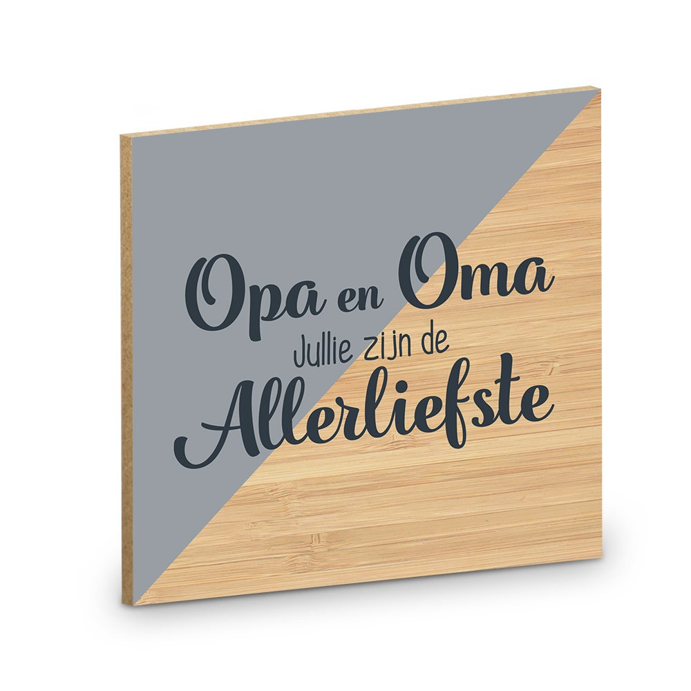 🧡 Houten Onderzetter – “Opa en Oma, Jullie zijn de Allerliefste”