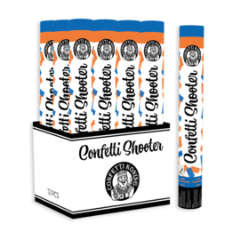 Confetti Shooter Oranje Blauw 38 cm