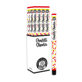 Confetti Shooter Rood Wit Geel 80 cm