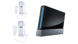 Nintendo Wii Zwart + 2 Nieuwe Controllers (Third Party) (2 Player Bundel)