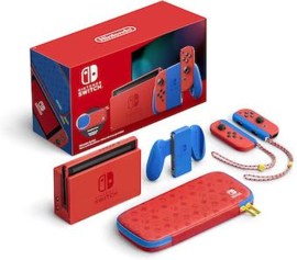 Nintendo Switch Console Set Mario Red & Blue Edition V2 (Zonder Doos) (Nette Staat & Krasvrij Scherm)