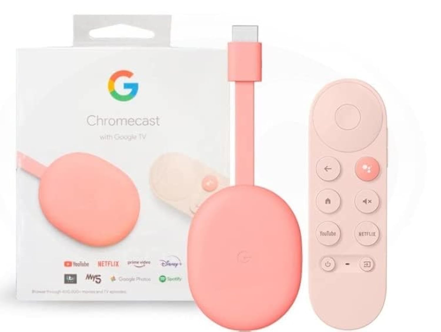 Google Chromecast met Google TV (4K) Sunrise Pink in Doos