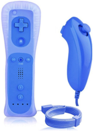 Wii Controller / Remote Blauw + Nunchuk Blauw (Third Party) (Nieuw)