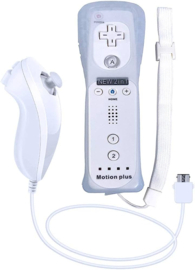 Wii Controller / Remote Motion Plus Wit + Nunchuk Wit (Third Party) (Nieuw)
