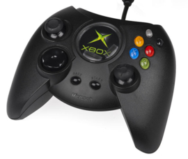 Microsoft Xbox Classic Duke Controller Zwart + Breakaway Kabel - Beschadigd