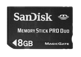 SONY/SANDISK Memory Stick Pro Duo 8GB MagicGate Zwart/Blauw