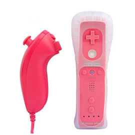 Wii Controller / Remote Motion Plus Roze + Nunchuk Roze (Third Party) (Nieuw)