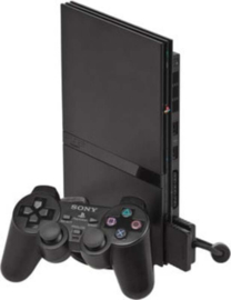Playstation 2 Console Slim Zwart + Sony Controller in Doos