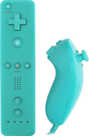 Wii Controller / Remote Lichtblauw + Nunchuk Lichtblauw (Third Party) (Nieuw)